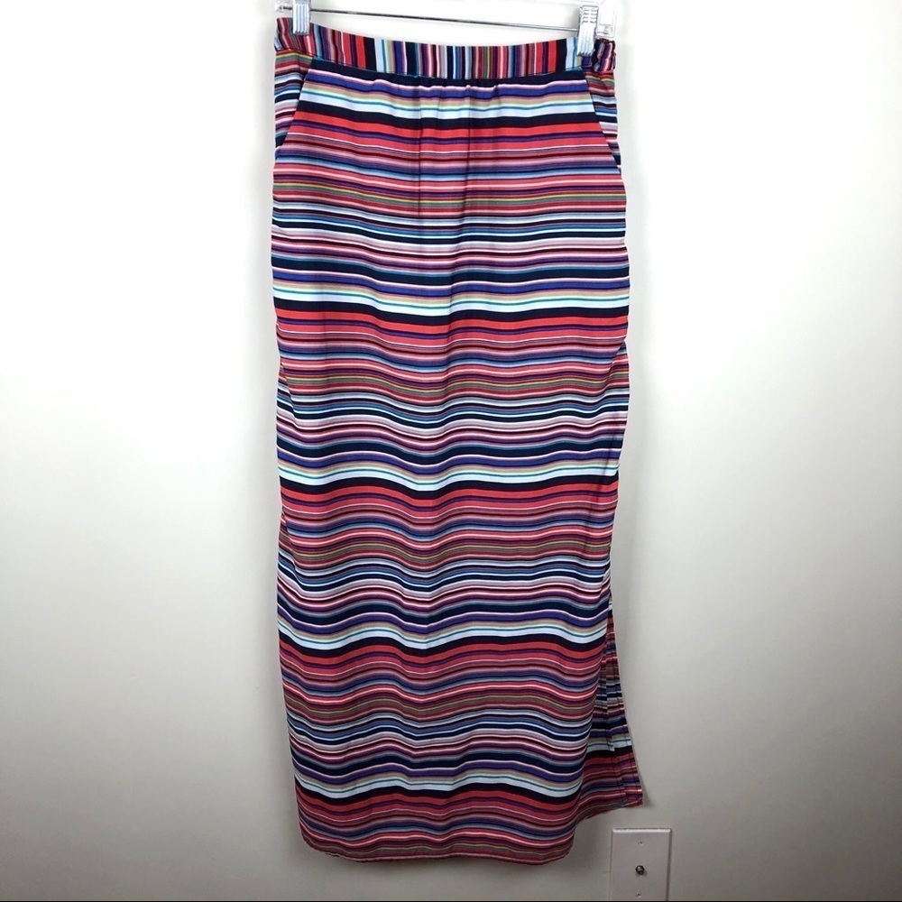 Olive & Oak Multicolor Striped Midi Skirt Small S